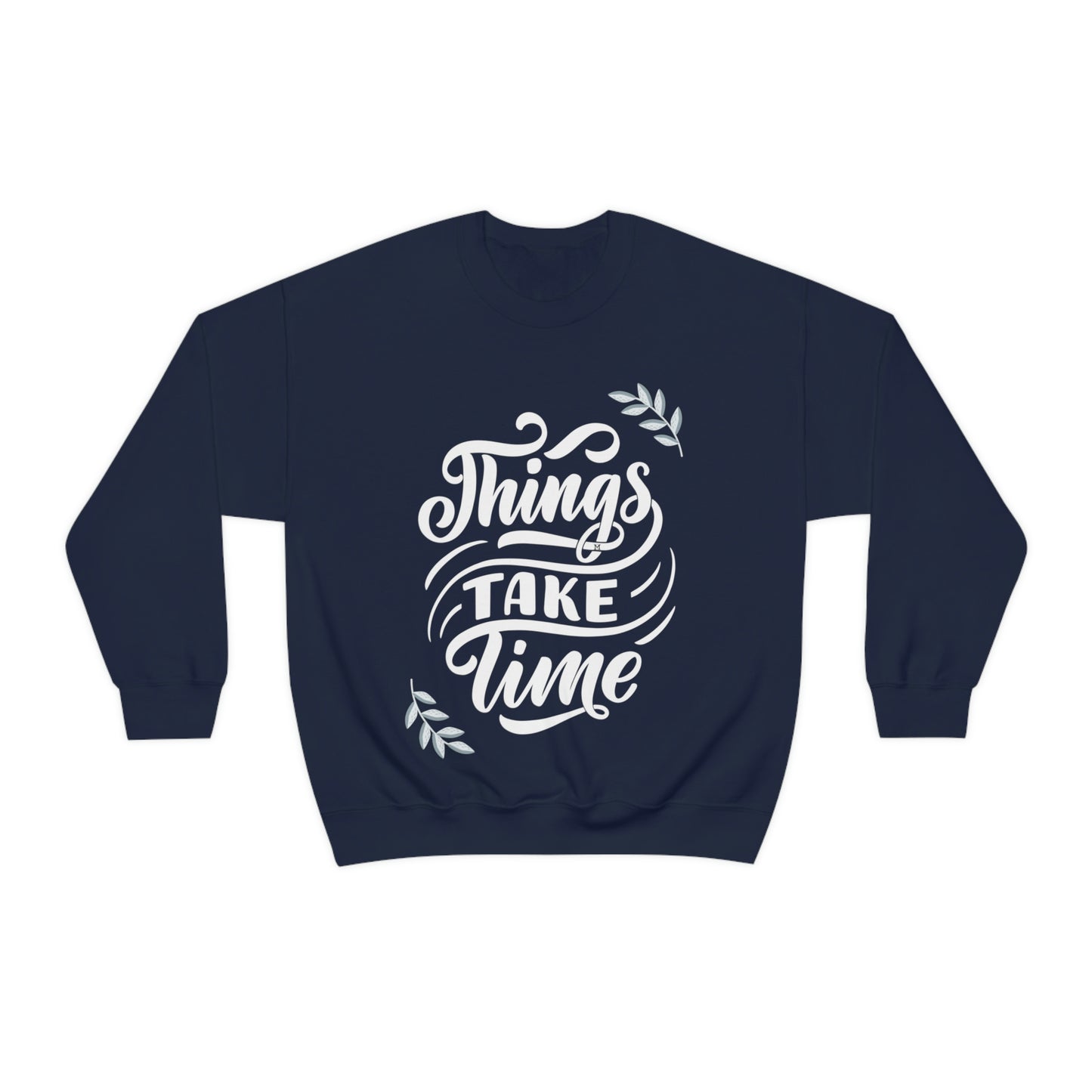 Things Take Time (with leaves) Unisex Heavy Blend™ Crewneck Sweatshirt