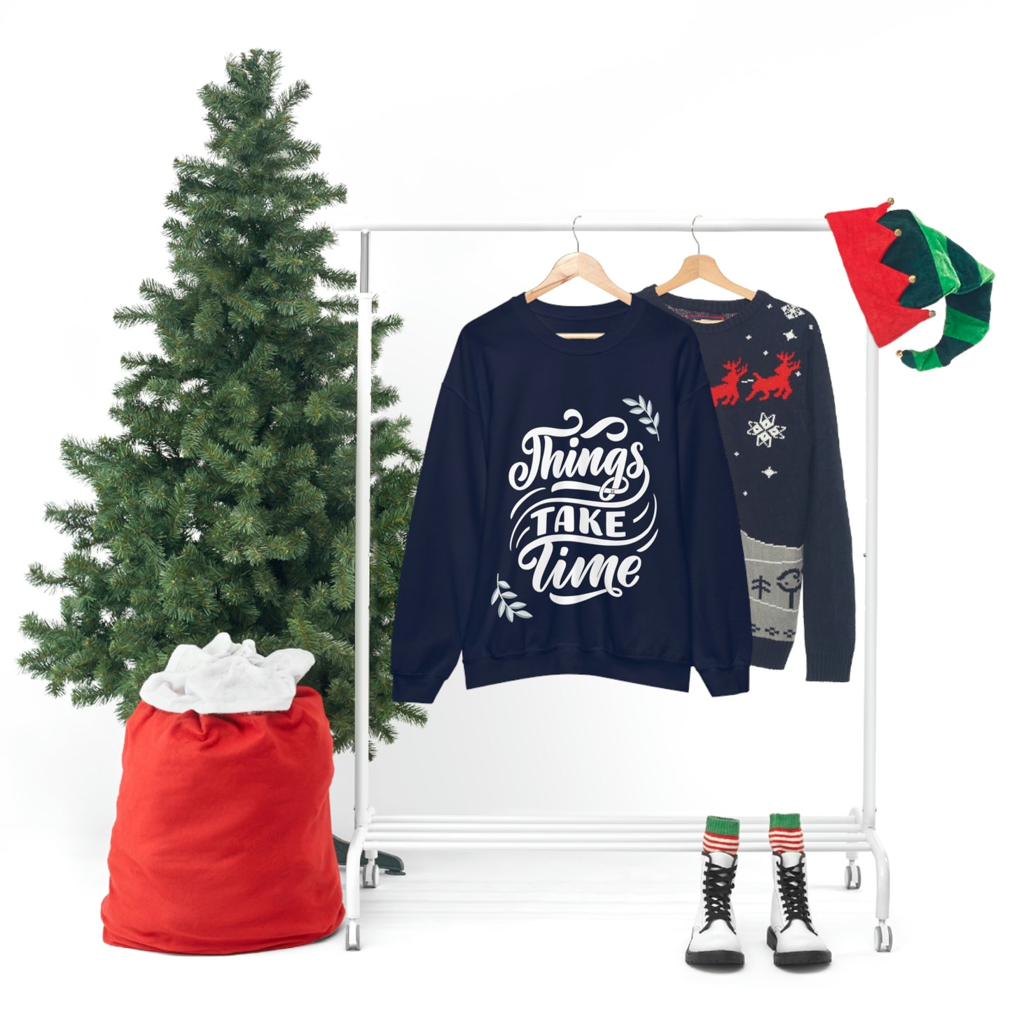 Things Take Time (with leaves) Unisex Heavy Blend™ Crewneck Sweatshirt