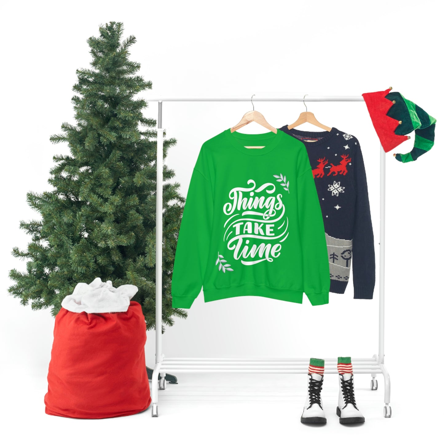 Things Take Time (with leaves) Unisex Heavy Blend™ Crewneck Sweatshirt