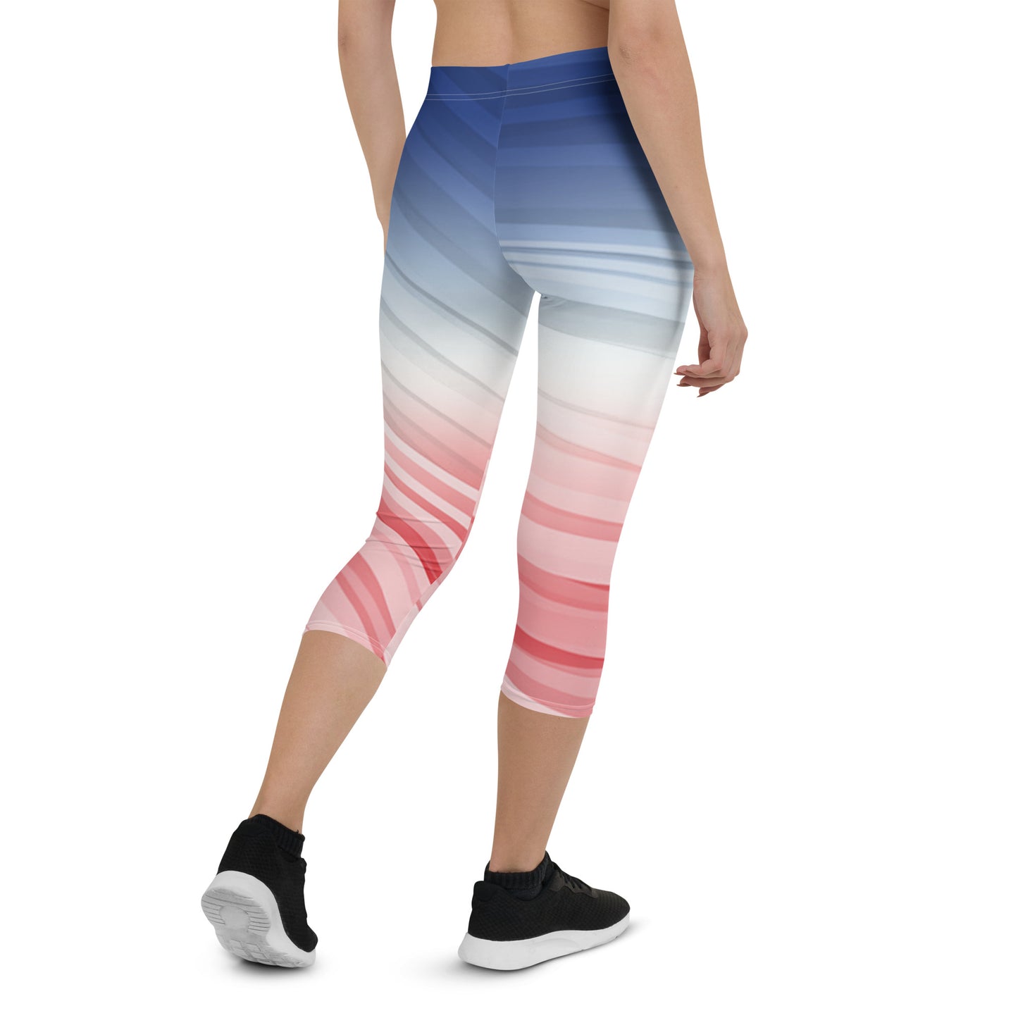 Red White Blue Brush Strokes MII Designs Capri Leggings