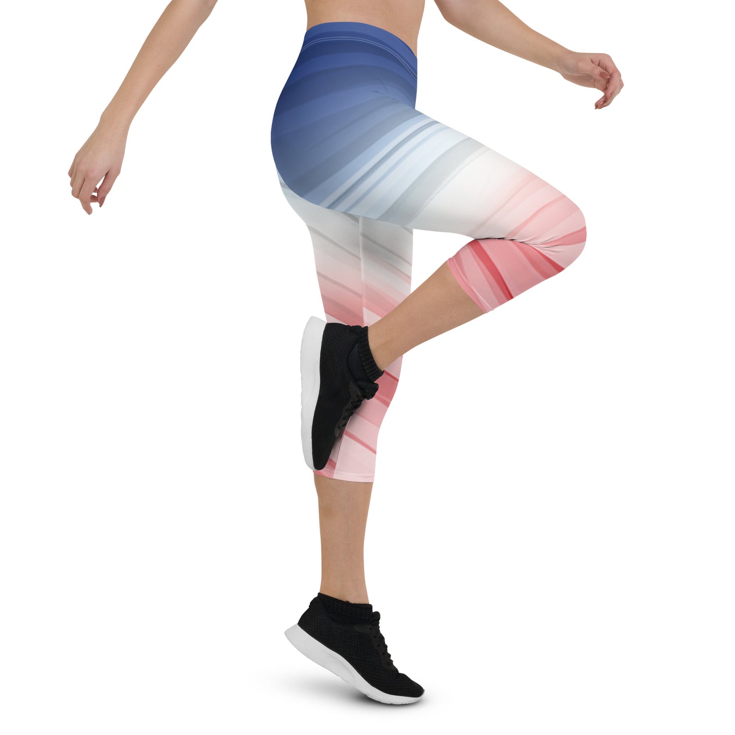 Red White Blue Brush Strokes MII Designs Capri Leggings