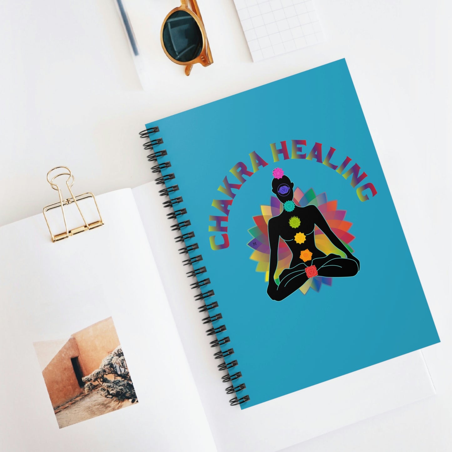 Journal - Chakra Healing Design - Spiral Notebook by Premium Chakra - Ruled Lines