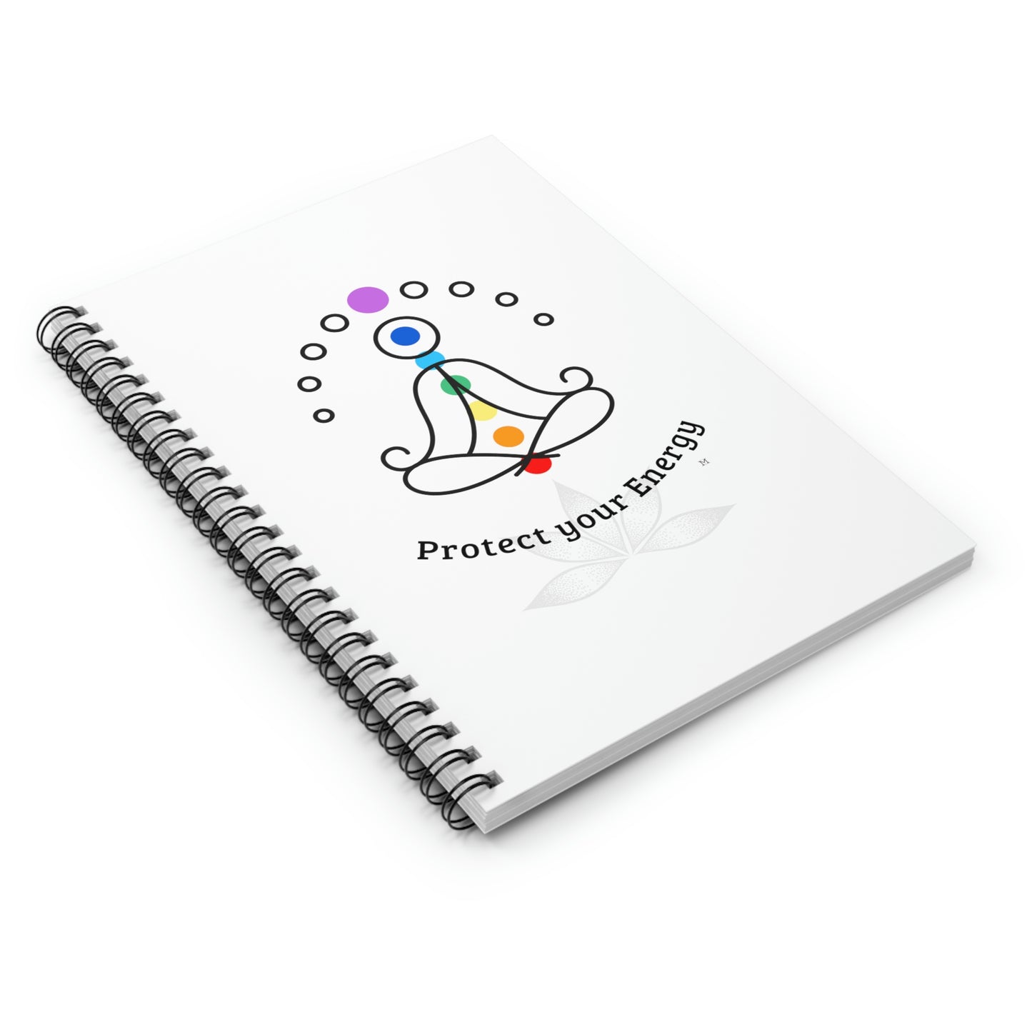 Journal - Protect your Energy Chakras Design - Spiral Notebook - Ruled Line