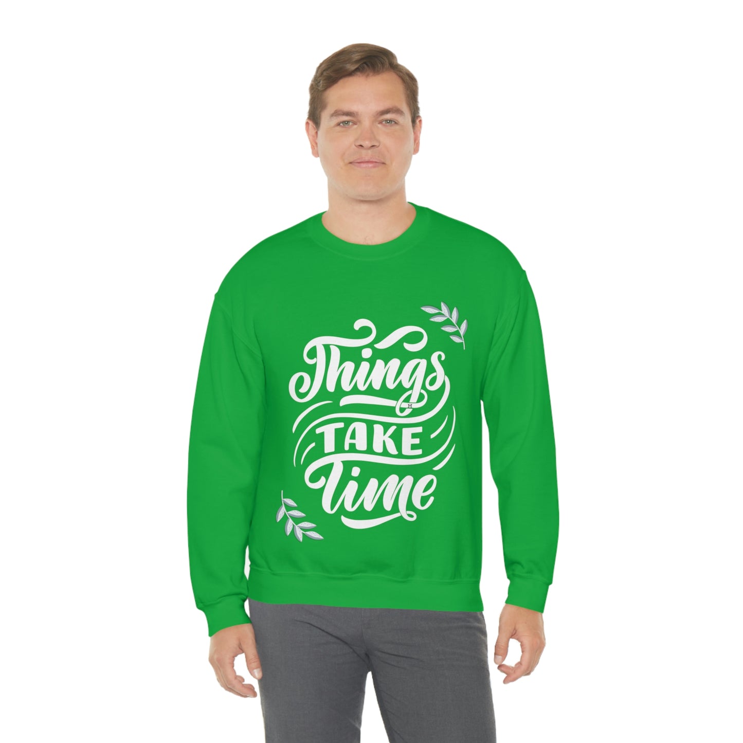 Things Take Time (with leaves) Unisex Heavy Blend™ Crewneck Sweatshirt