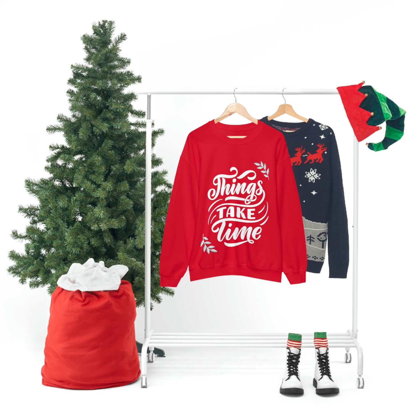 Things Take Time (with leaves) Unisex Heavy Blend™ Crewneck Sweatshirt