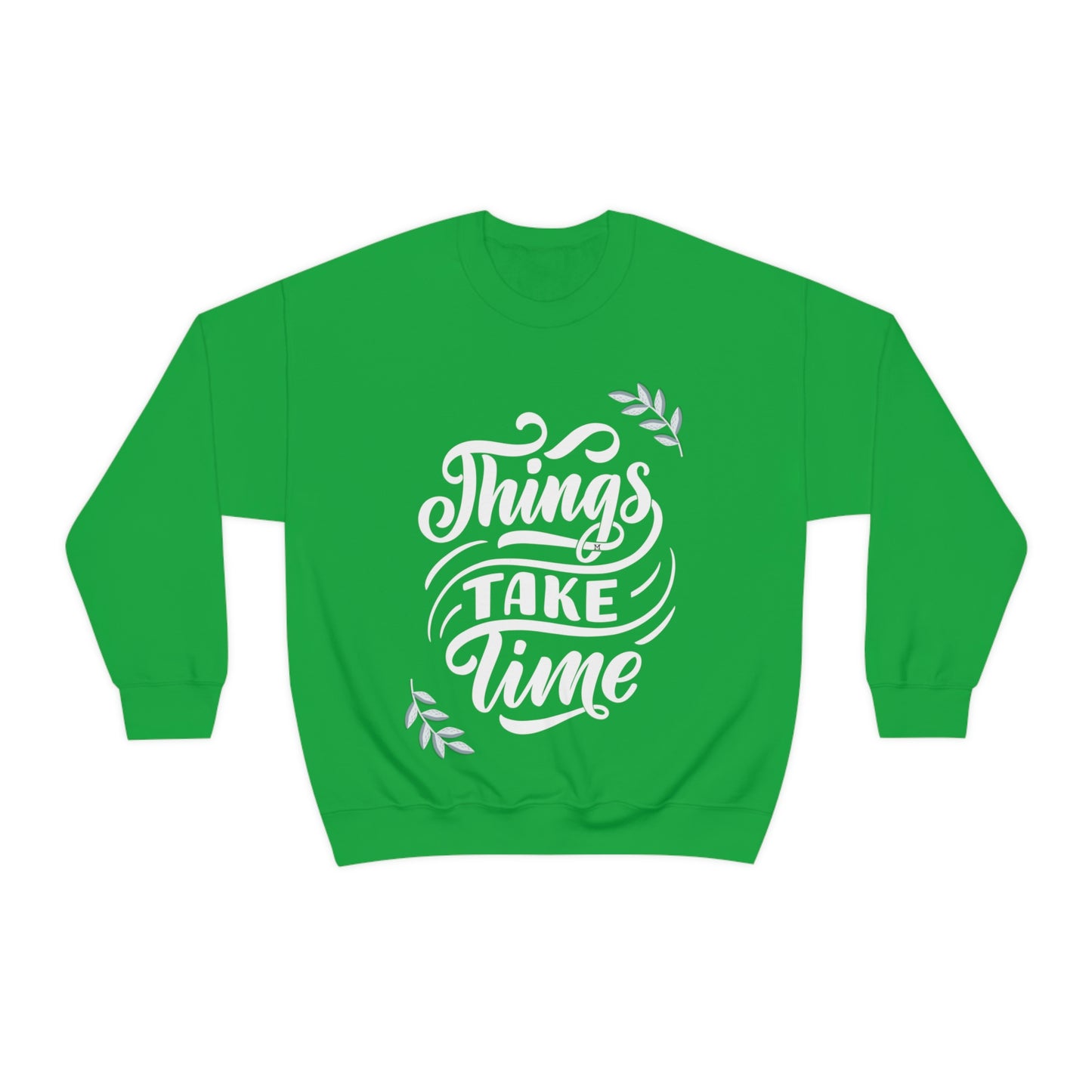 Things Take Time (with leaves) Unisex Heavy Blend™ Crewneck Sweatshirt