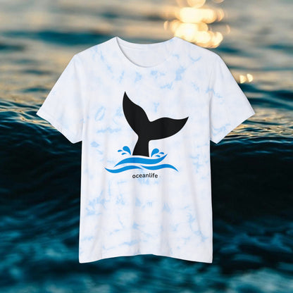 Ocean life Whale Tail by MII Designs Unisex Fashion Tie-Dyed Tee Shirt B+C