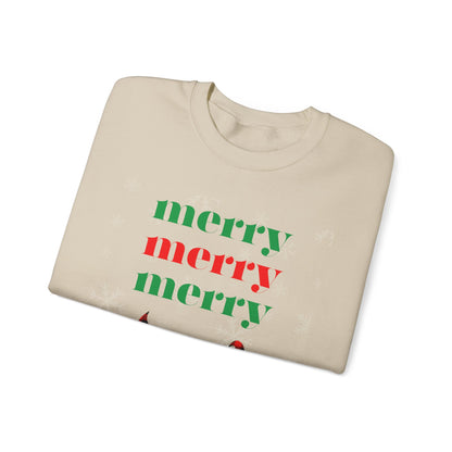 Colorful Christmas Merry Merry Merry Ho Ho Ho Elves by MII Designs Unisex Heavy Blend™ Crewneck Sweatshirt
