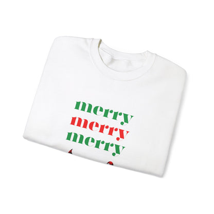 Colorful Christmas Merry Merry Merry Ho Ho Ho Elves Unisex Heavy Blend™ Crewneck Sweatshirt