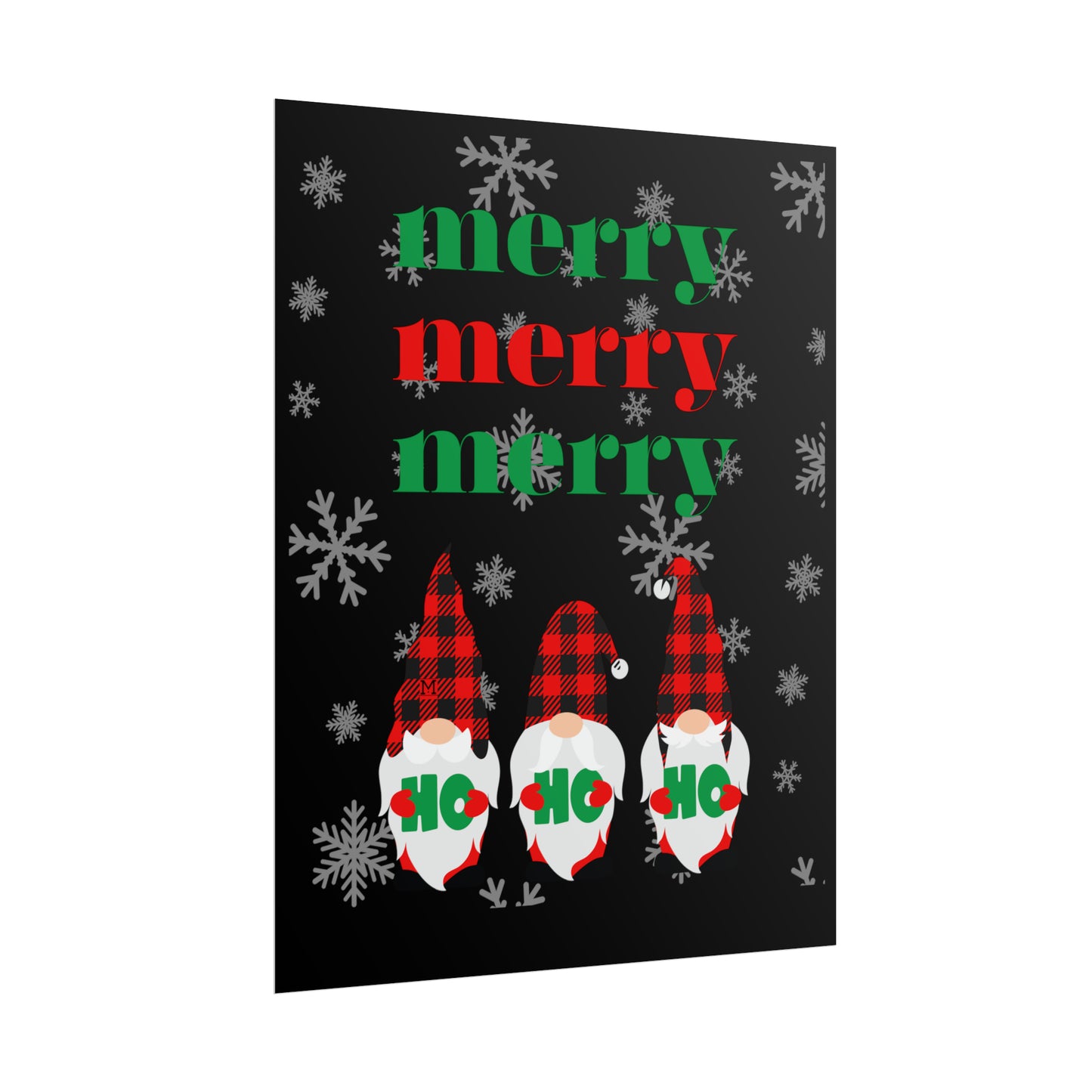Christmas Poster 11x14" Merry Merry Merry Ho Ho Ho Rolled Posters by MII Designs