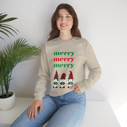 Colorful Christmas Merry Merry Merry Ho Ho Ho Elves by MII Designs Unisex Heavy Blend™ Crewneck Sweatshirt