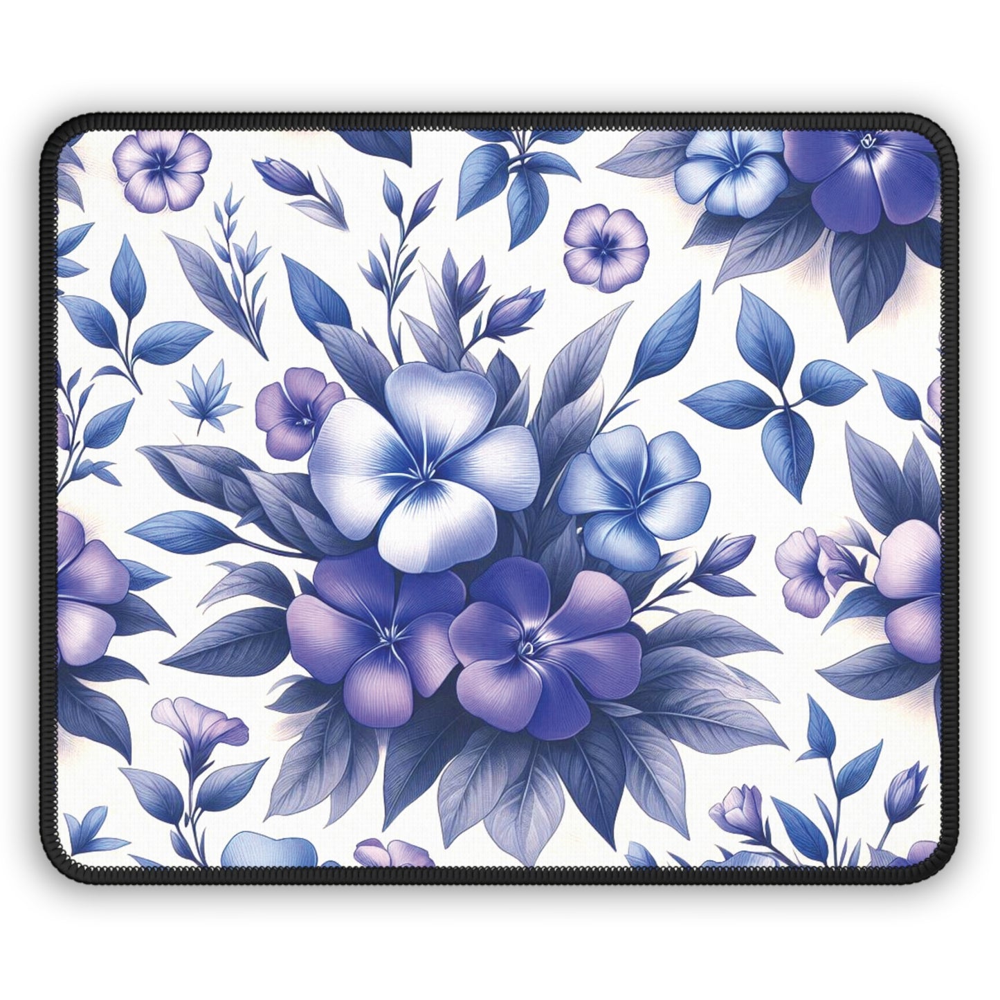 Periwinkles in Bloom Custom Mouse Pad with Stitched Edges 9"x7"
