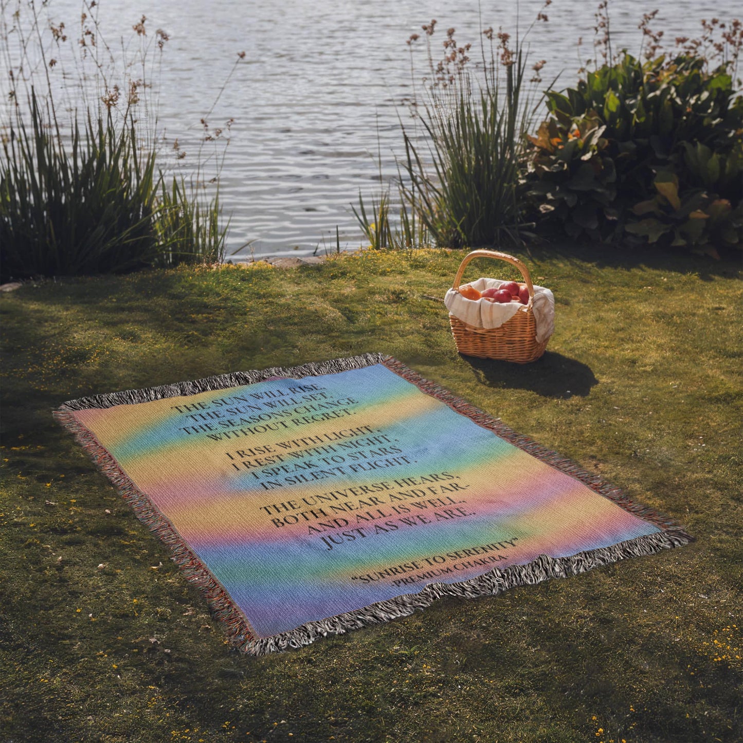 Sunrise to Serenity Photo Heirloom Woven Blanket (Portrait) of 100% Cotton