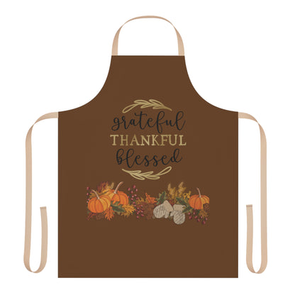 Grateful Thankful Blessed Holiday Fall Thanksgiving Autumn Apron by PC Designs