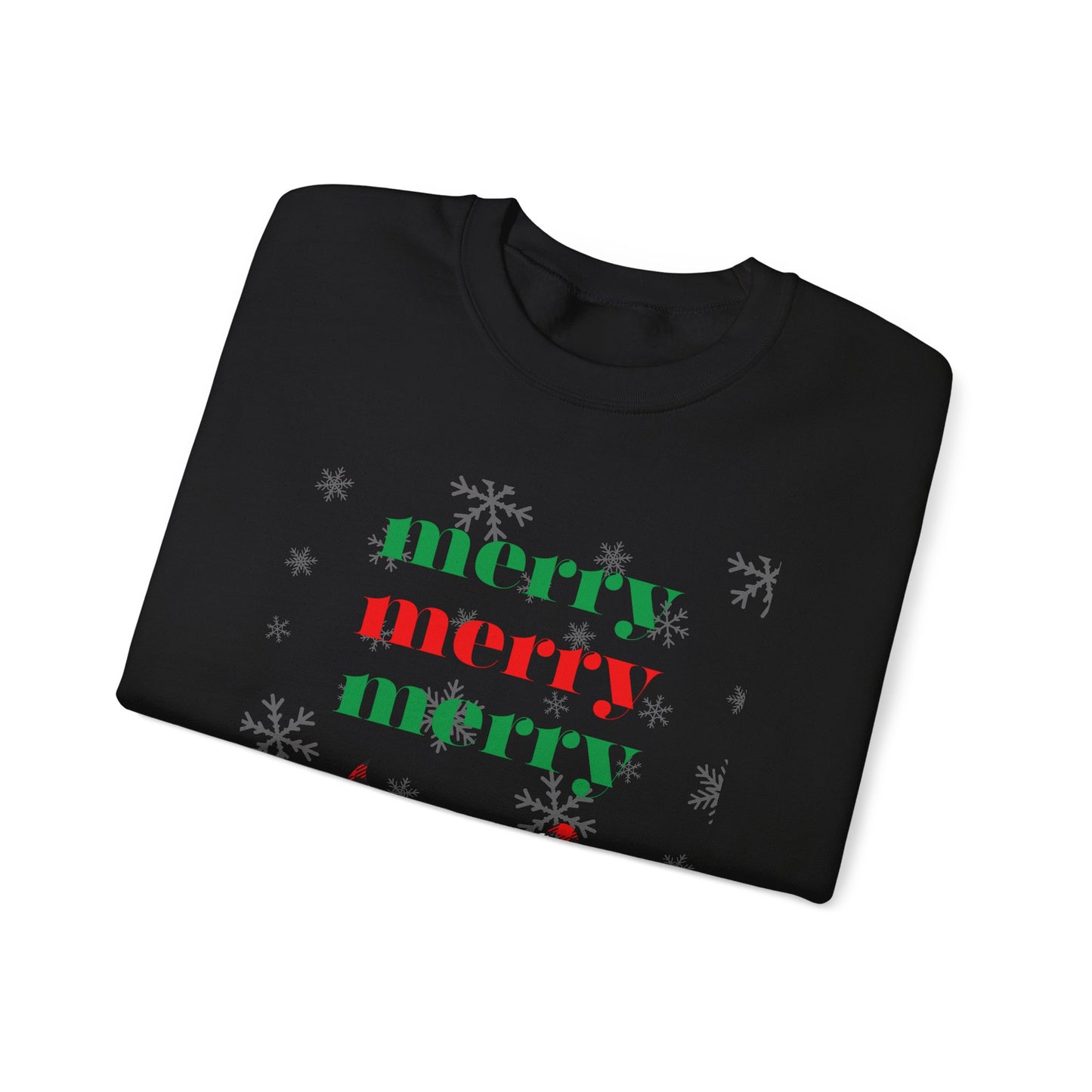 Colorful Christmas Merry Merry Merry Ho Ho Ho Elves Unisex Heavy Blend™ Crewneck Sweatshirt