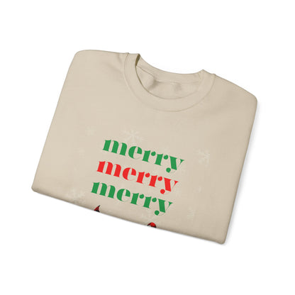 Colorful Christmas Merry Merry Merry Ho Ho Ho Elves Unisex Heavy Blend™ Crewneck Sweatshirt