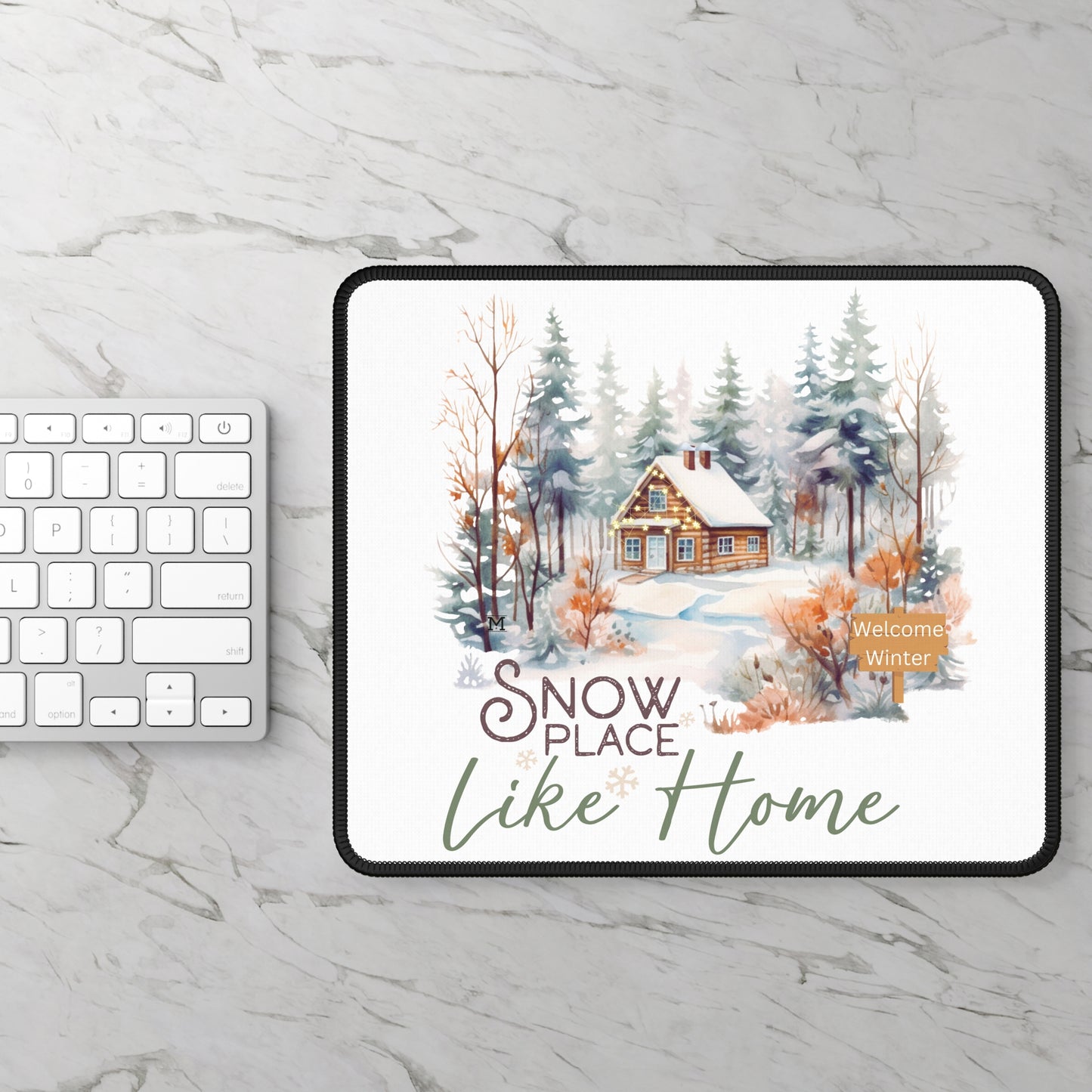 Mouse Pad Happy Bright Snow Place Like Home