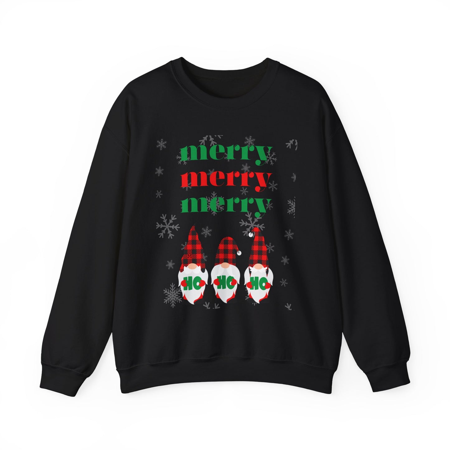 Colorful Christmas Merry Merry Merry Ho Ho Ho Elves by MII Designs Unisex Heavy Blend™ Crewneck Sweatshirt