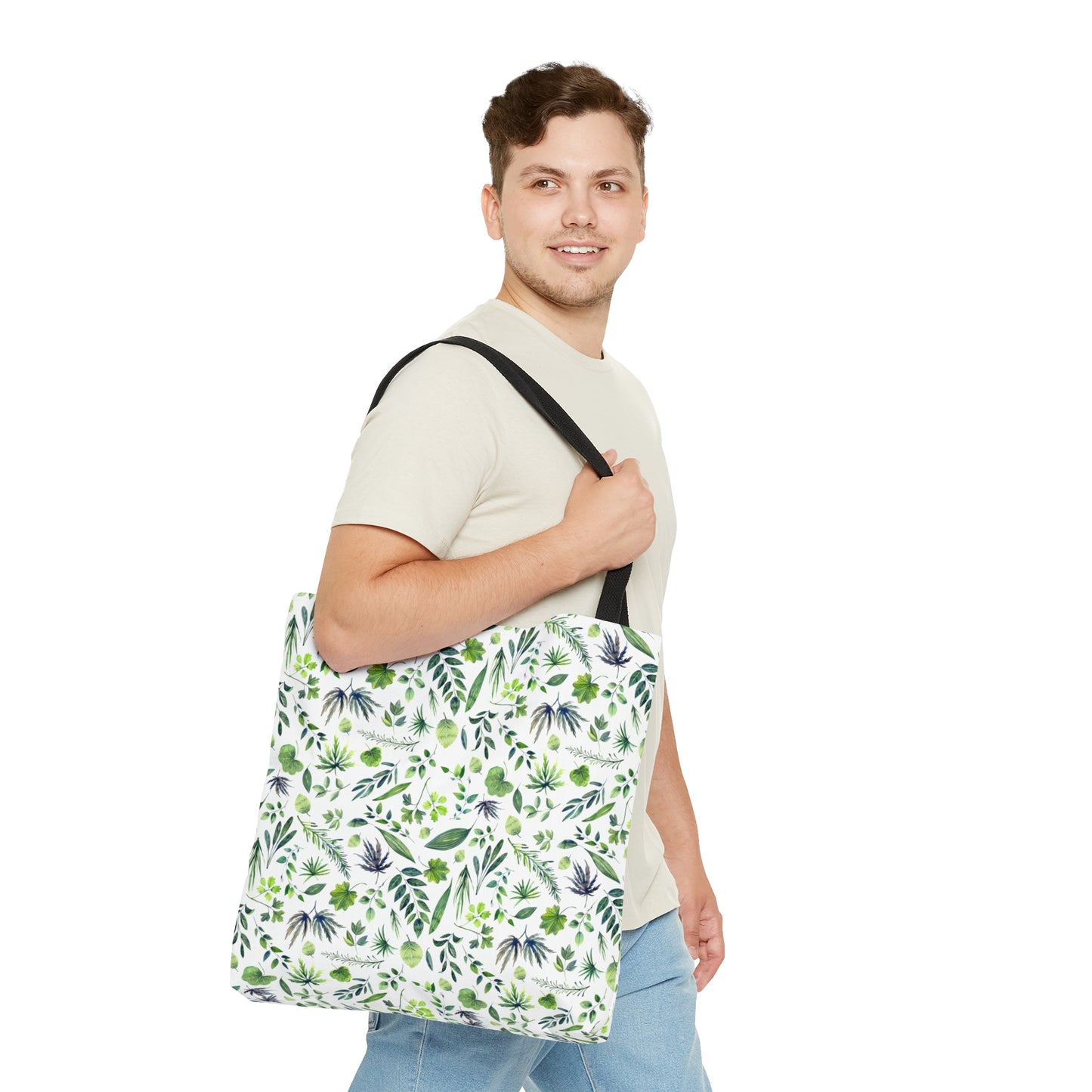 Green Floral Tote Bag (All Over Print)