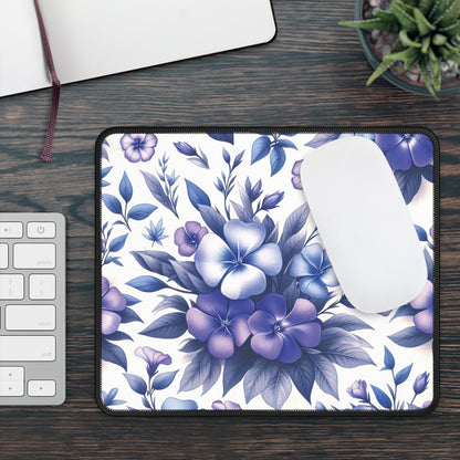 Periwinkles in Bloom Custom Mouse Pad with Stitched Edges 9"x7"