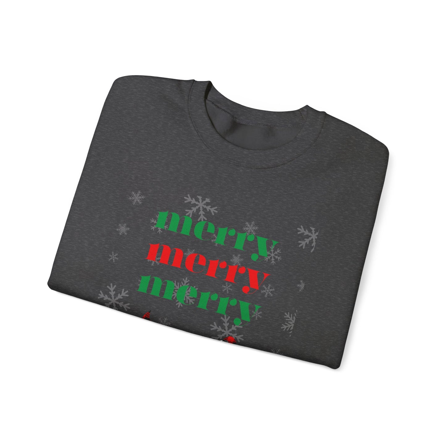 Colorful Christmas Merry Merry Merry Ho Ho Ho Elves Unisex Heavy Blend™ Crewneck Sweatshirt