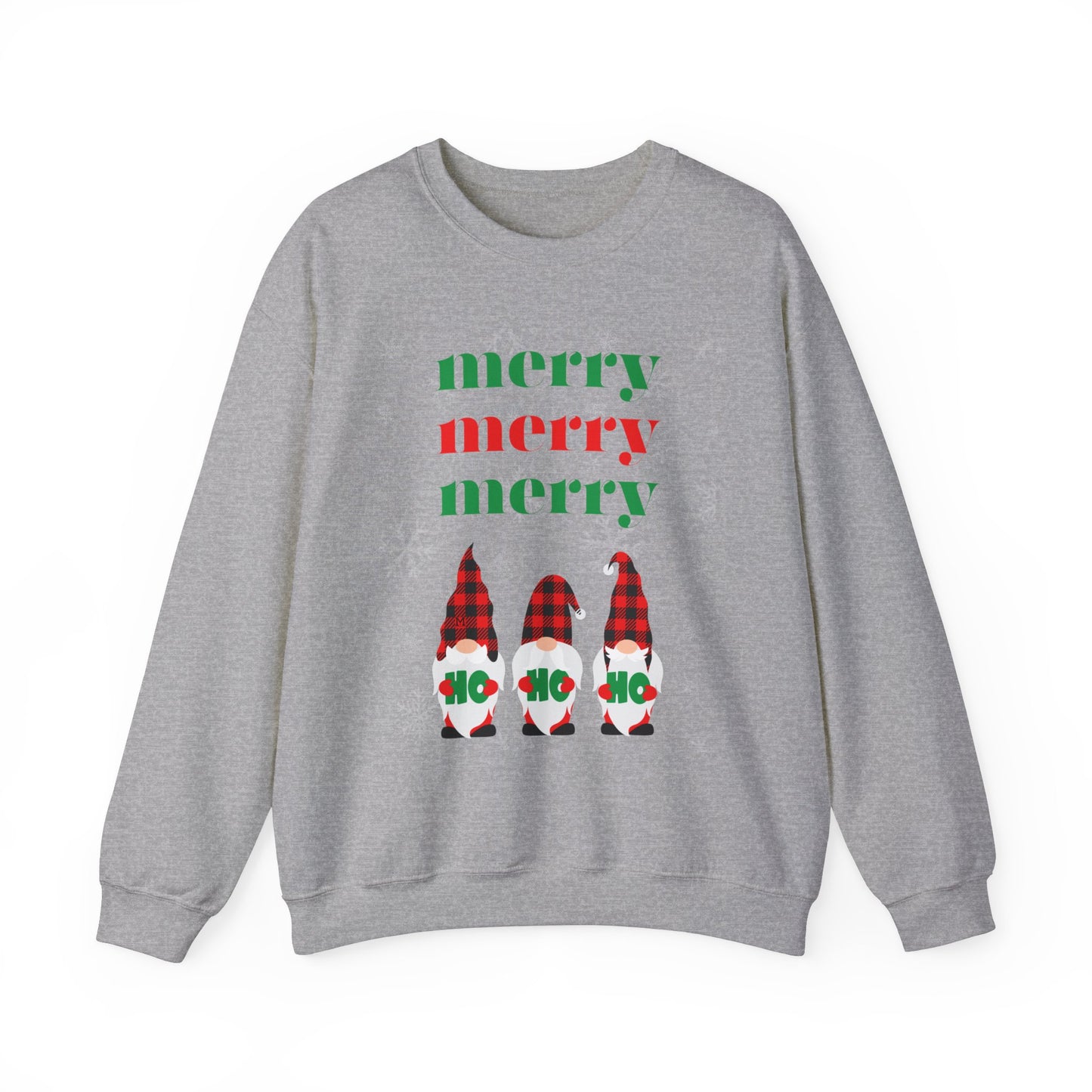 Colorful Christmas Merry Merry Merry Ho Ho Ho Elves by MII Designs Unisex Heavy Blend™ Crewneck Sweatshirt