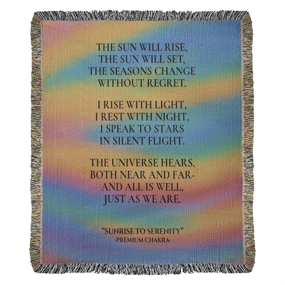 Sunrise to Serenity Photo Heirloom Woven Blanket (Portrait) of 100% Cotton