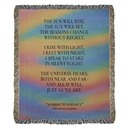 Sunrise to Serenity Photo Heirloom Woven Blanket (Portrait) of 100% Cotton