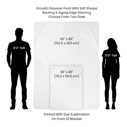 Golds and Reds on Elegant White on our Warmest Sherpa Fleece Blanket in 2 sizes