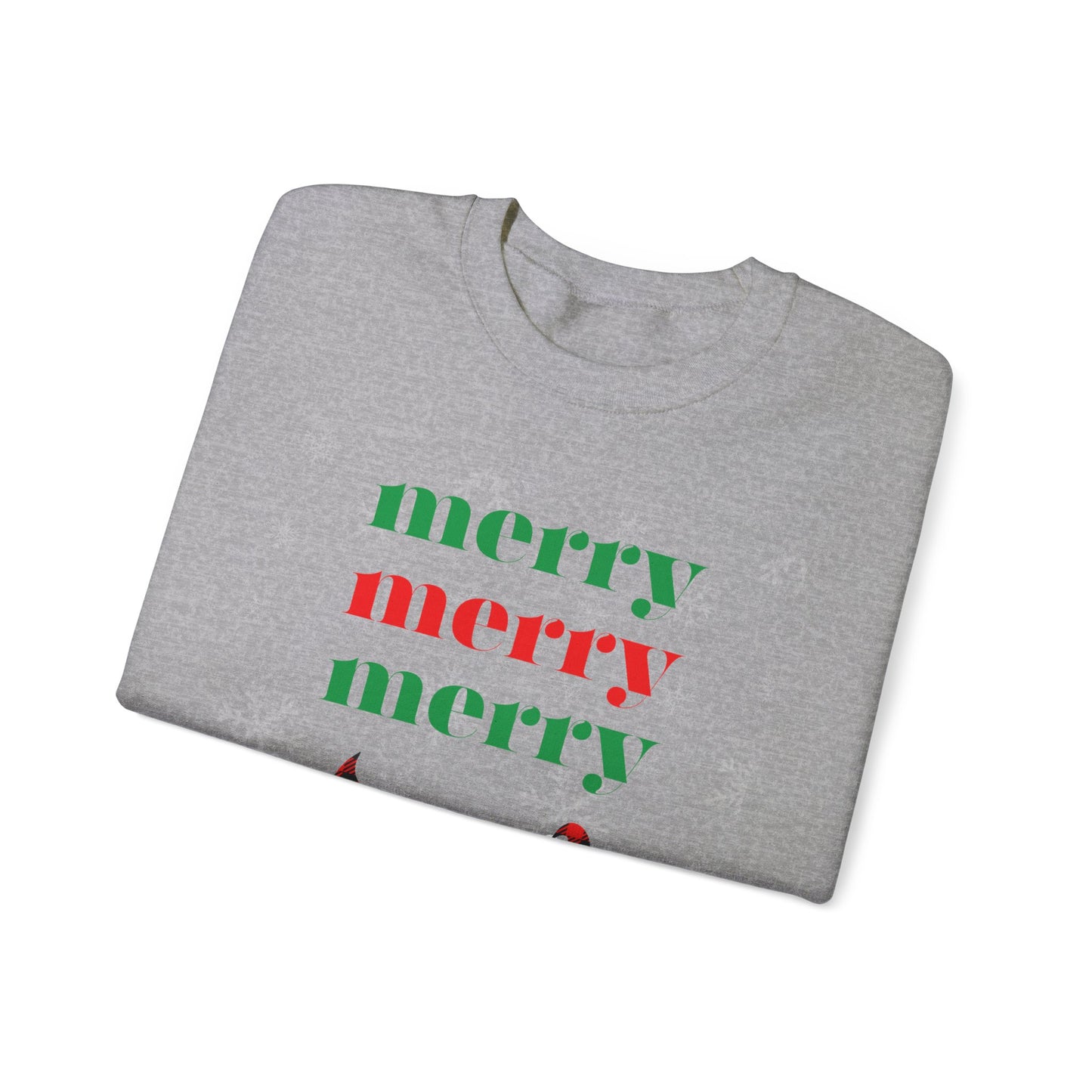 Colorful Christmas Merry Merry Merry Ho Ho Ho Elves by MII Designs Unisex Heavy Blend™ Crewneck Sweatshirt