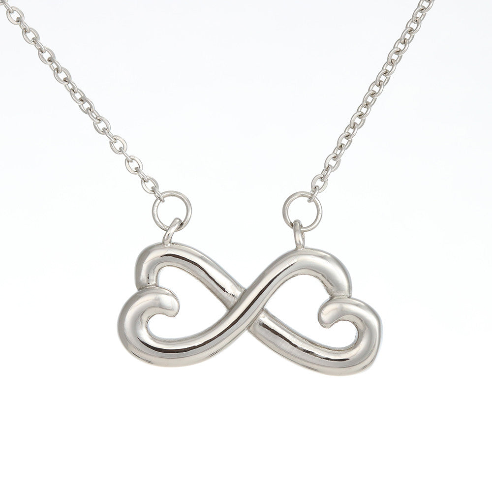 Best Friends Endless Love (Infinity Hearts) Necklace - Message Card Jewelry 14k White or 18k Gold finishes available