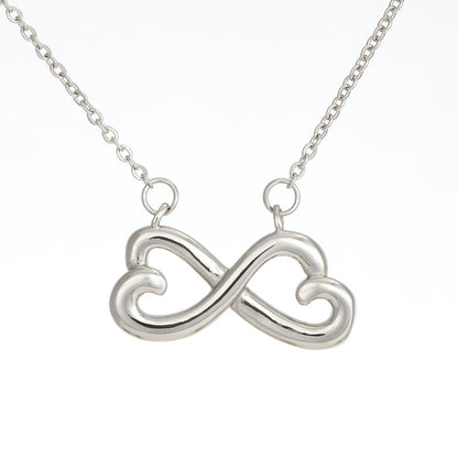 Best Friends Endless Love (Infinity Hearts) Necklace - Message Card Jewelry 14k White or 18k Gold finishes available