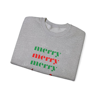 Colorful Christmas Merry Merry Merry Ho Ho Ho Elves Unisex Heavy Blend™ Crewneck Sweatshirt