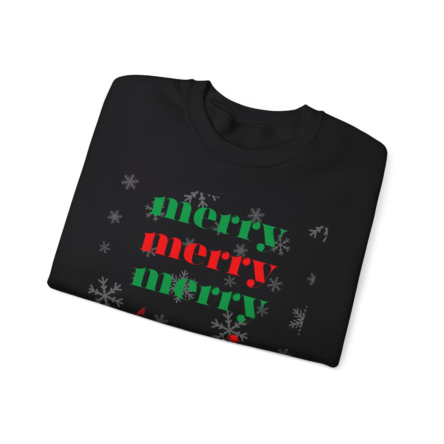 Colorful Christmas Merry Merry Merry Ho Ho Ho Elves by MII Designs Unisex Heavy Blend™ Crewneck Sweatshirt