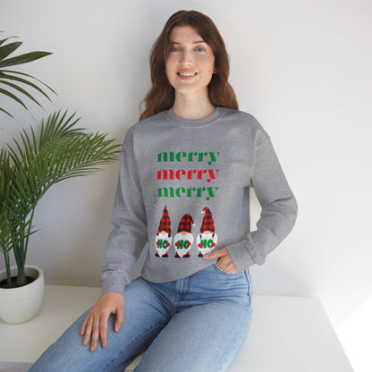 Colorful Christmas Merry Merry Merry Ho Ho Ho Elves by MII Designs Unisex Heavy Blend™ Crewneck Sweatshirt