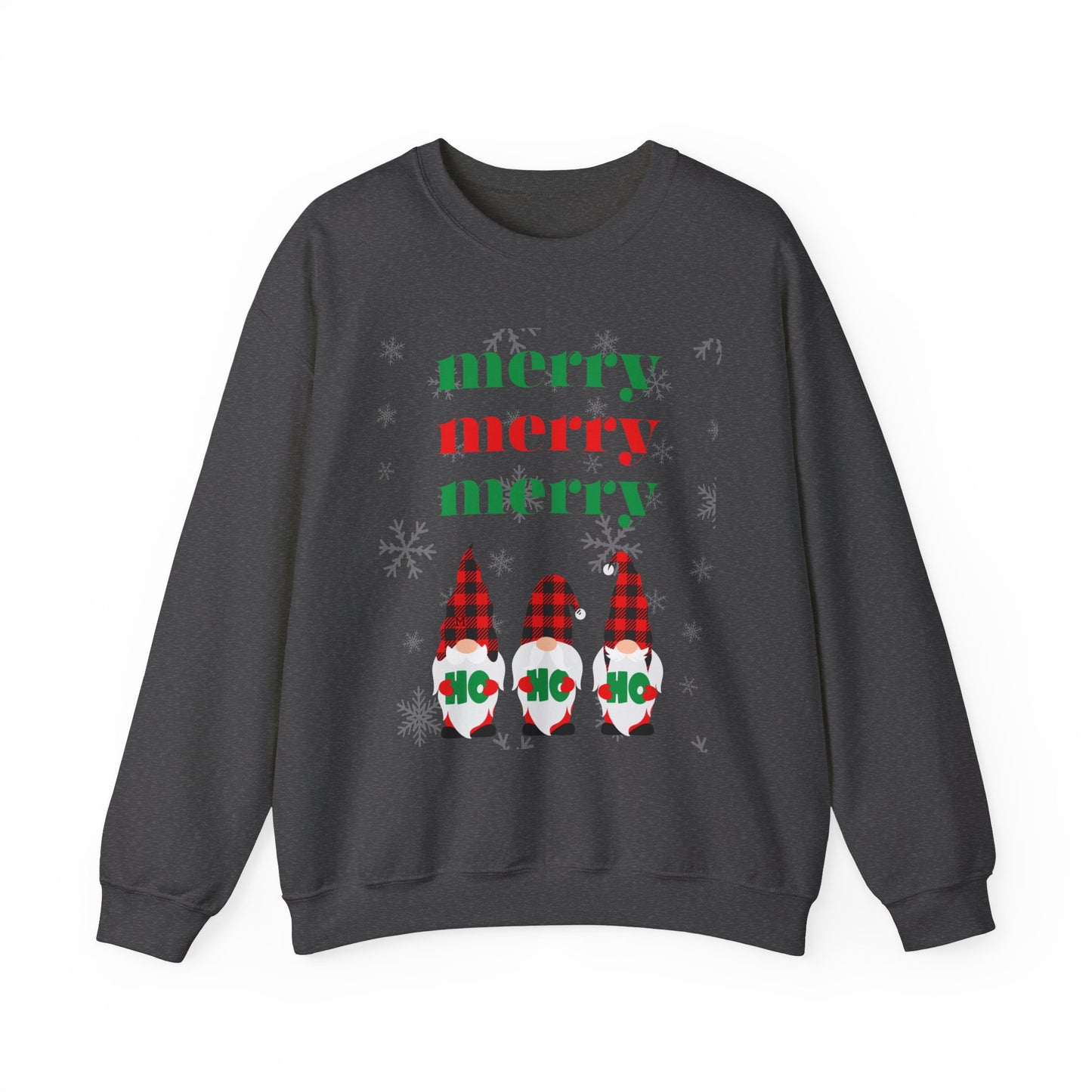 Colorful Christmas Merry Merry Merry Ho Ho Ho Elves by MII Designs Unisex Heavy Blend™ Crewneck Sweatshirt