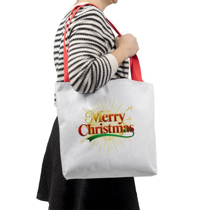 Merry Christmas Classic Tote Bag in 3 sizes and your choice of 5 handle colors