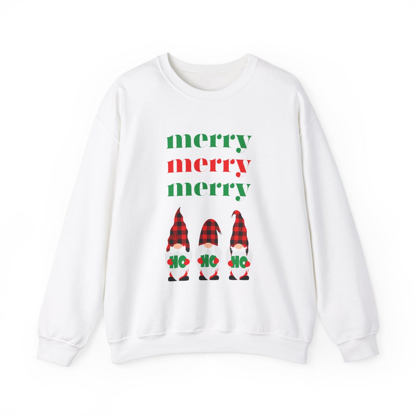 Colorful Christmas Merry Merry Merry Ho Ho Ho Elves by MII Designs Unisex Heavy Blend™ Crewneck Sweatshirt