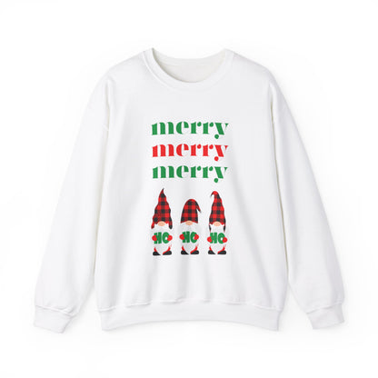 Colorful Christmas Merry Merry Merry Ho Ho Ho Elves by MII Designs Unisex Heavy Blend™ Crewneck Sweatshirt