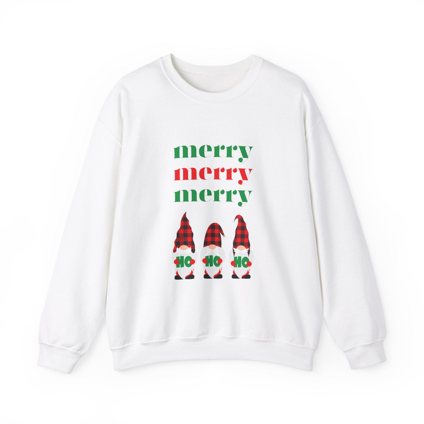 Colorful Christmas Merry Merry Merry Ho Ho Ho Elves Unisex Heavy Blend™ Crewneck Sweatshirt