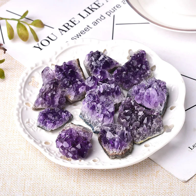 Natural Amethyst Crystal Cluster Quartz Raw Crystals Healing Stone Purple Feng Shui Stone Ore Mineral Home Decoration