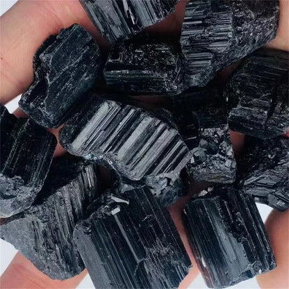 Natural Black Tourmaline Gravel Raw Gem Mineral Specimen