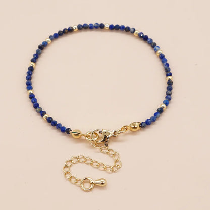 Delicate Semi-precious Stone Frosted Lapis Lazuli Beads Bracelet