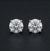 Sparkling 6mm Cubic Zirconia Stud Earrings - 18K White Gold Plating