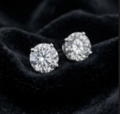 Sparkling 6mm Cubic Zirconia Stud Earrings - 18K White Gold Plating