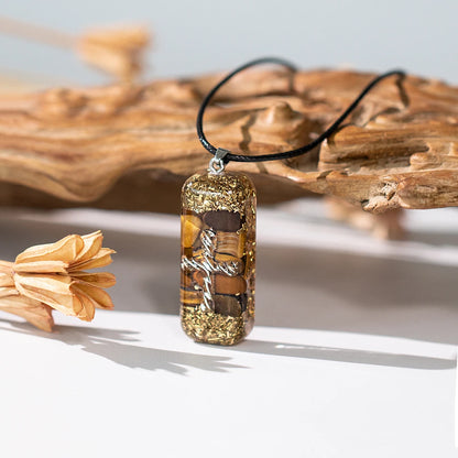 Cross Orgone Pendant Energy Necklace with Tiger Eye Crystals for Healing Chakra Reiki Energy Quartz Jewelry