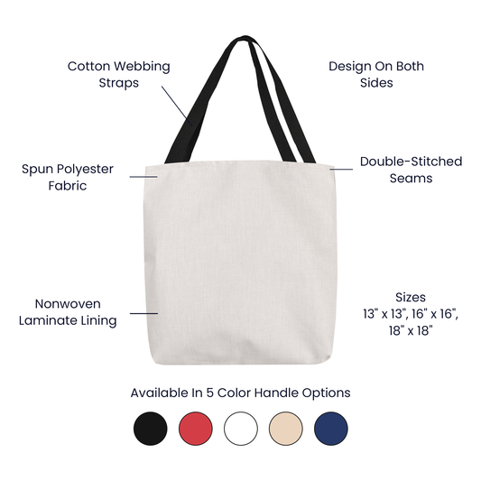 Merry Christmas Classic Tote Bag in 3 sizes and your choice of 5 handle colors