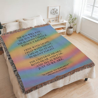 Sunrise to Serenity Photo Heirloom Woven Blanket (Portrait) of 100% Cotton
