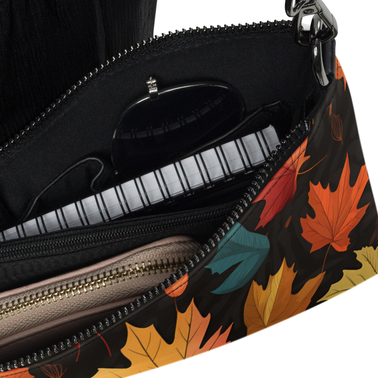 Fall Leaves Autumn Faux Leather Crossbody Bag