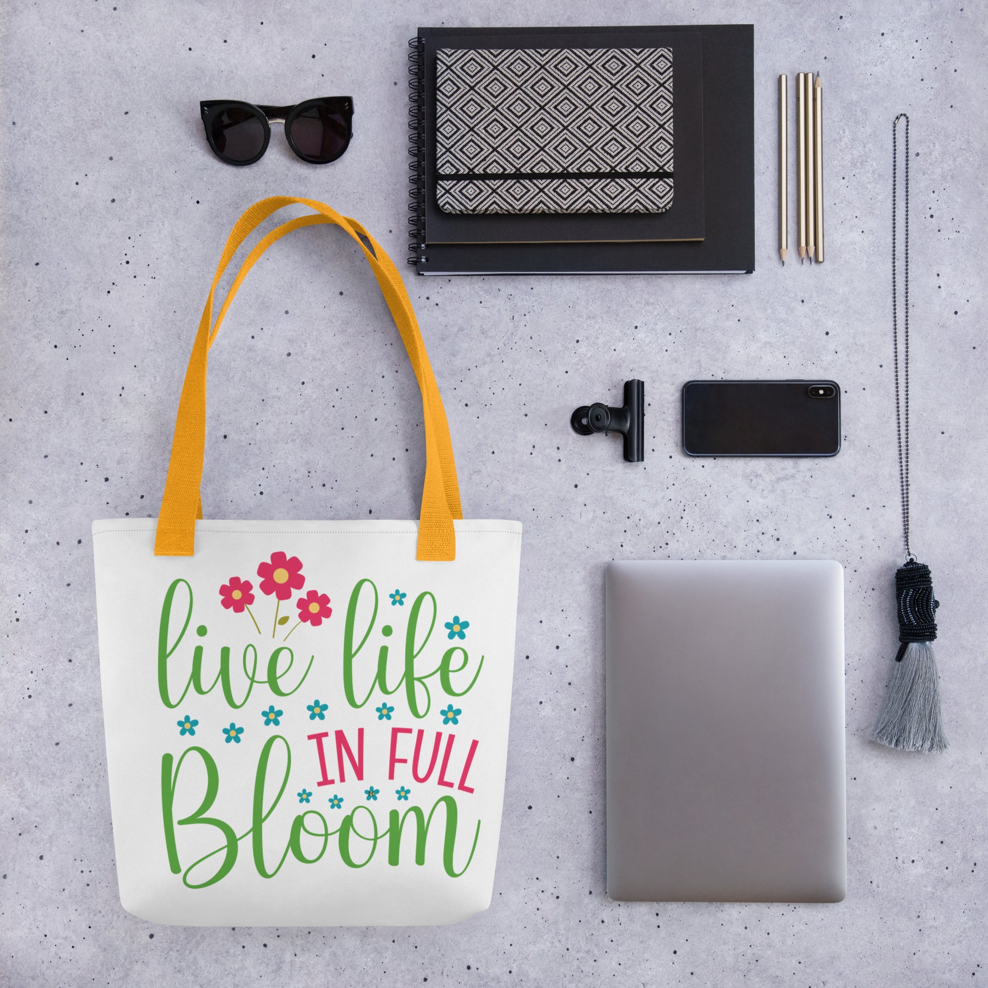 Live Life in Full Bloom Colorful Positive Spring Summer Personal Desktop Compares Size to other objects